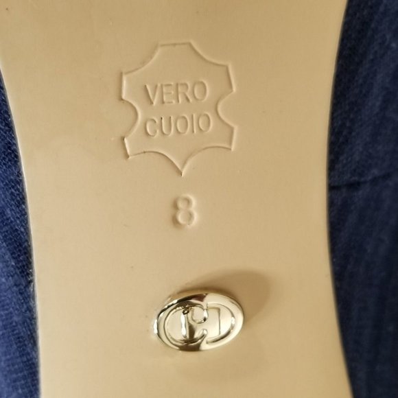 Chales David Caterina Pointy Toe Pump, Blue Textile, Womens Size 8 - Picture 10 of 10